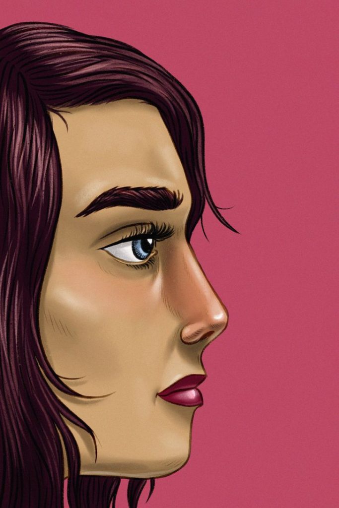 płaski kształt nosa